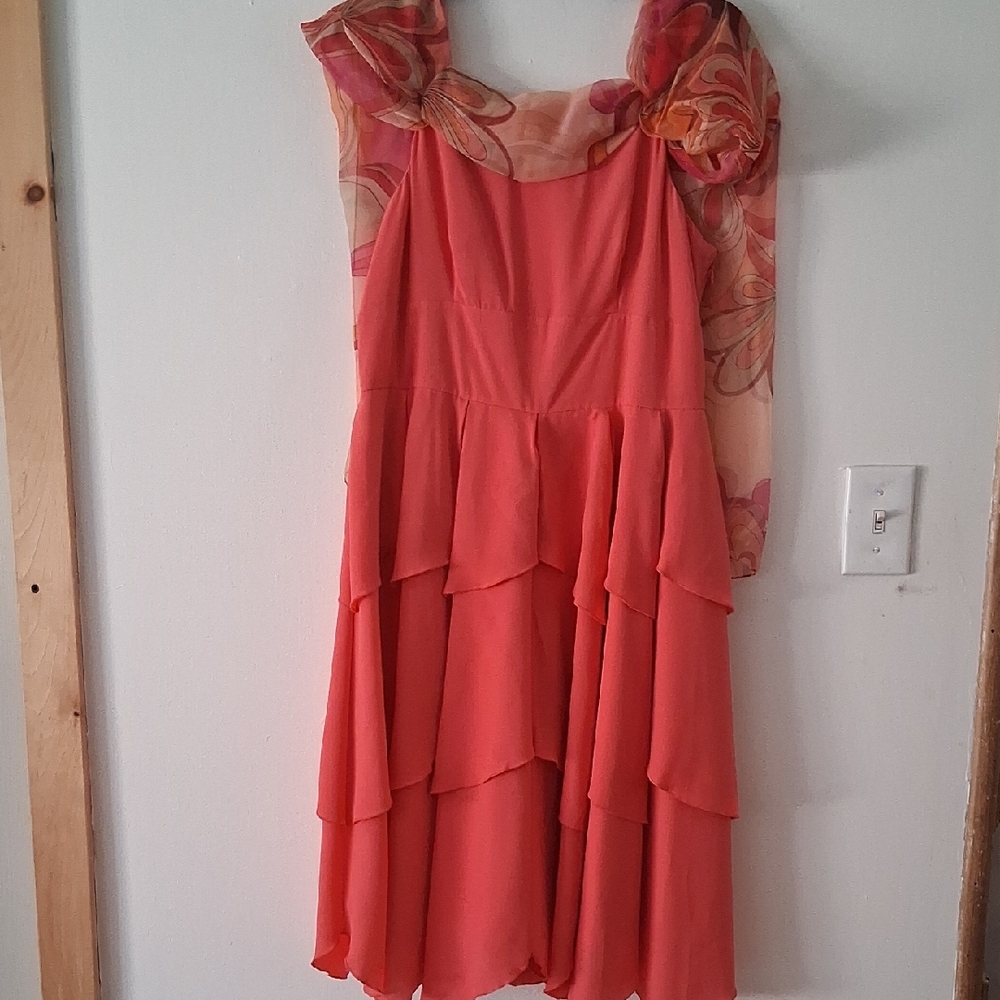 Merona Womens Tiered and Flowy Pink Dress